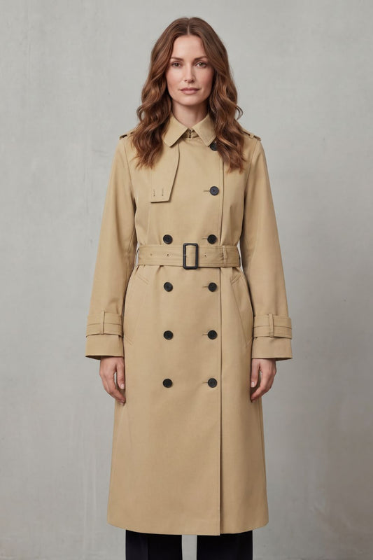 Skylar | Double Breasted Belted Trench Coat