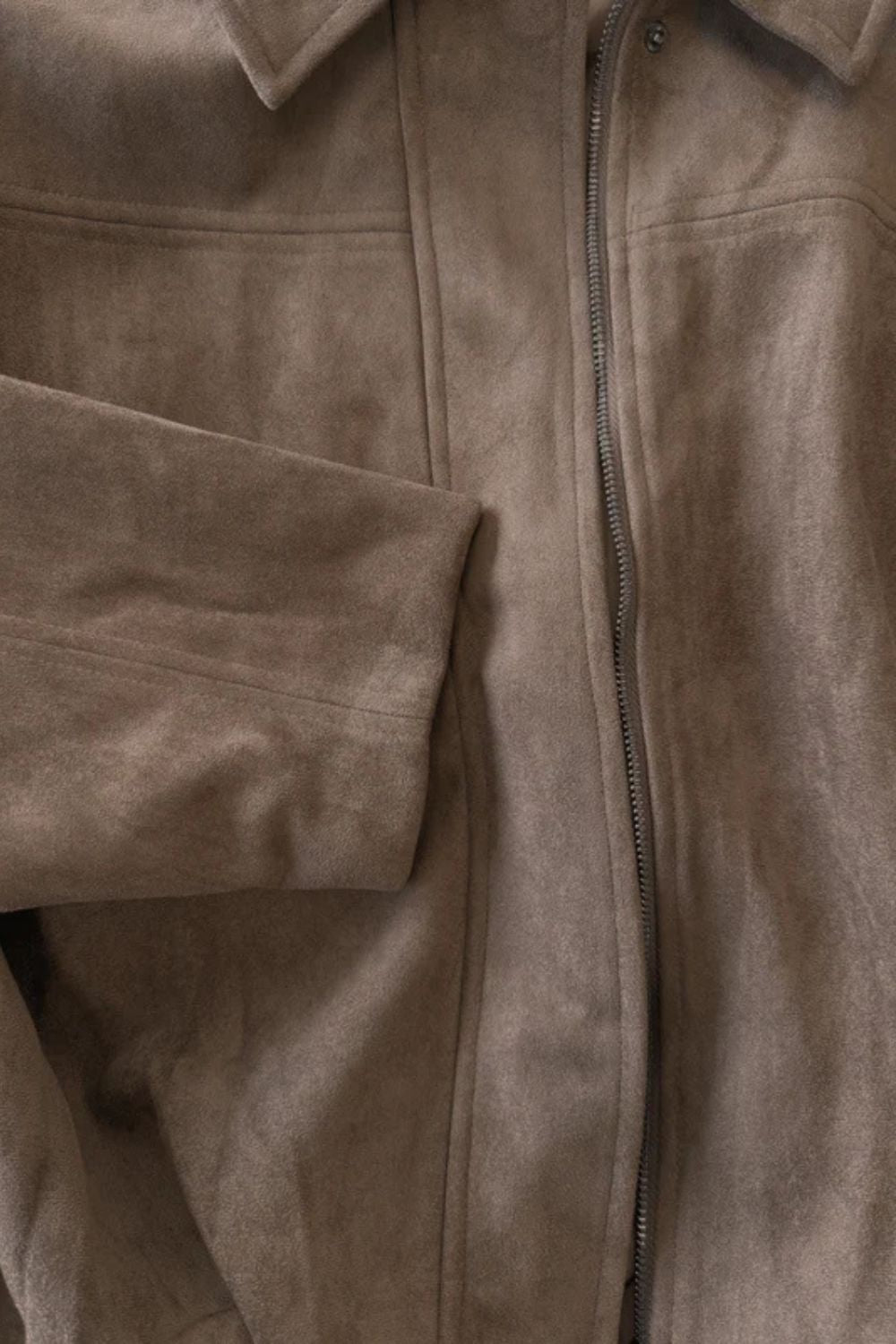 Solenné | Suede Pleated Oversized Bomber Jacket