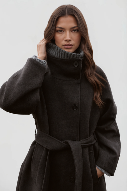Sophie | Belted Tailored Longline Wool Coat