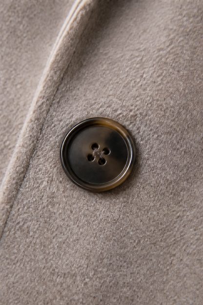 Celestine | Cable-Knit Sleeve Double-Breasted Longline Coat