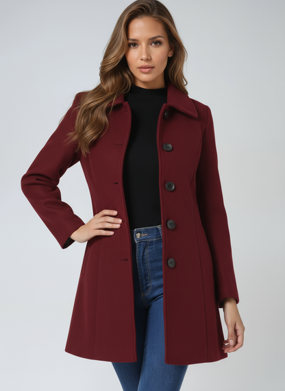 Josephine | Breasted High Neck Button Trench Coat