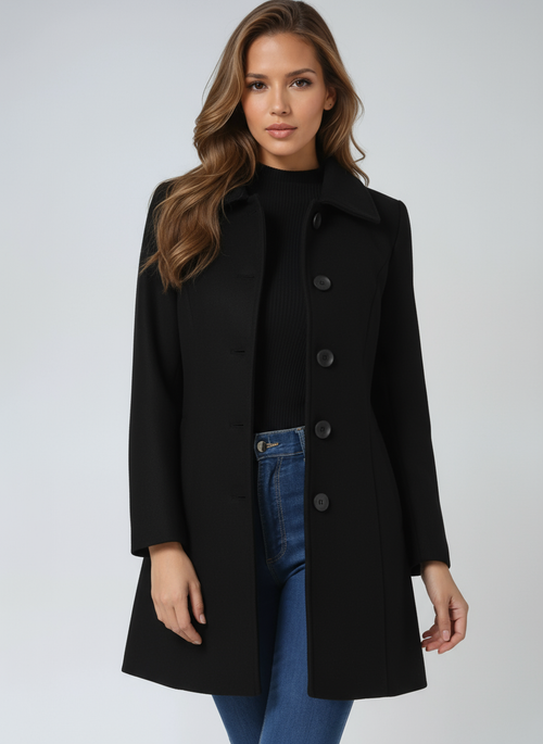 Josephine | Breasted High Neck Button Trench Coat
