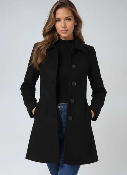 Josephine | Breasted High Neck Button Trench Coat
