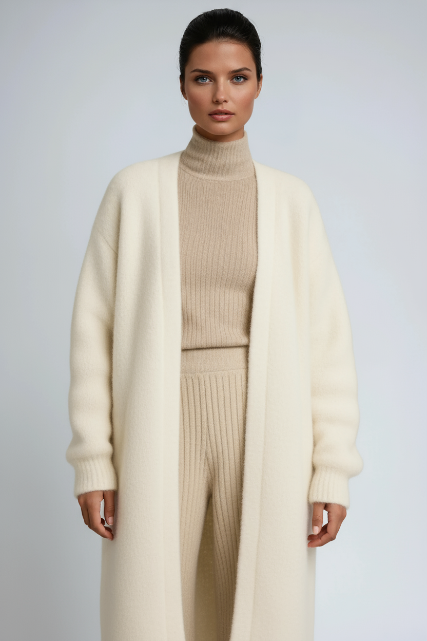 Hena | Long Wool Cardigan Coat