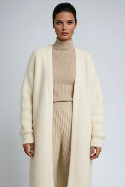 Hena | Long Wool Cardigan Coat