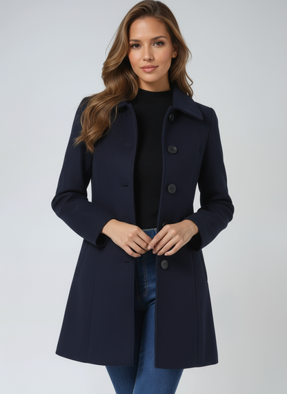 Josephine | Breasted High Neck Button Trench Coat