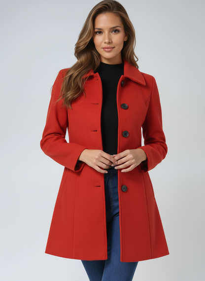 Josephine | Breasted High Neck Button Trench Coat