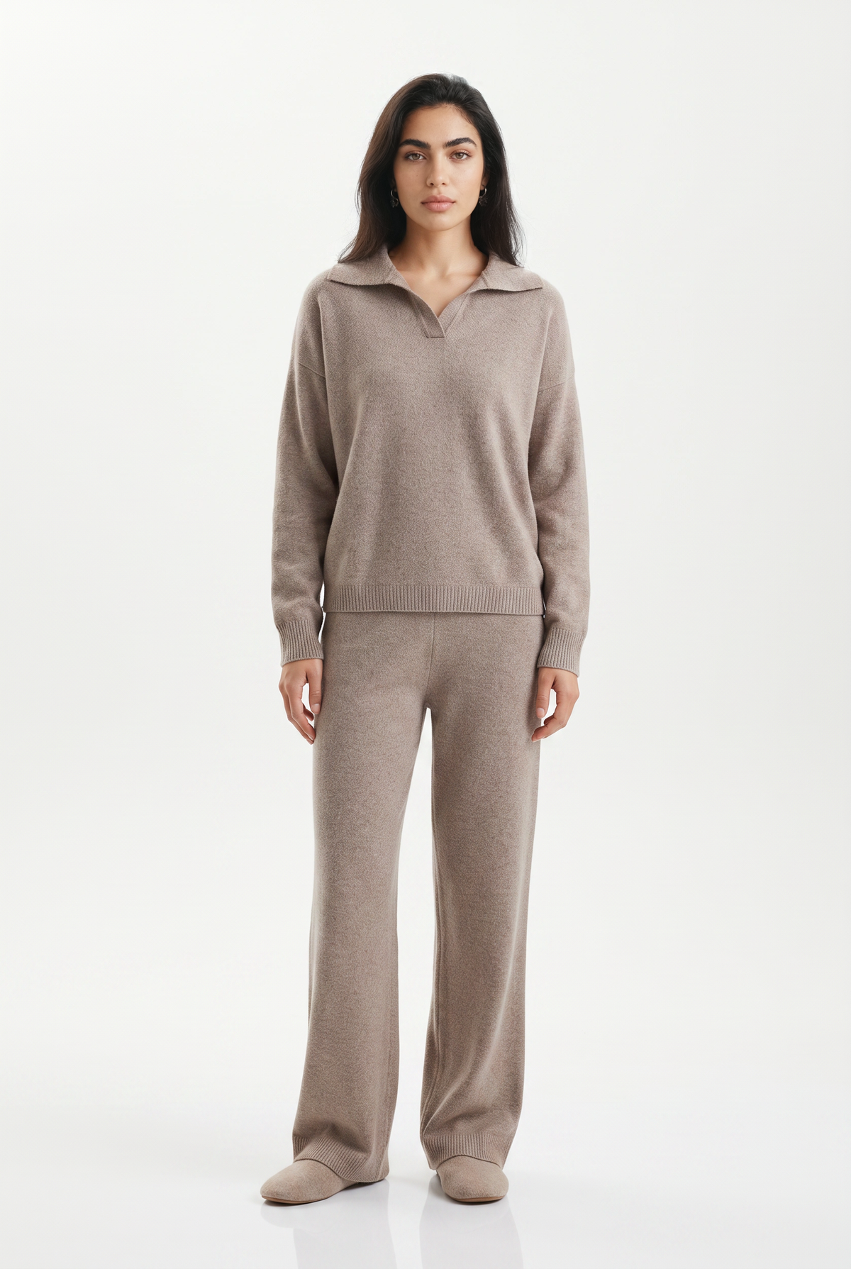 Vivian | Polo Collar Wide Leg Trouser Set