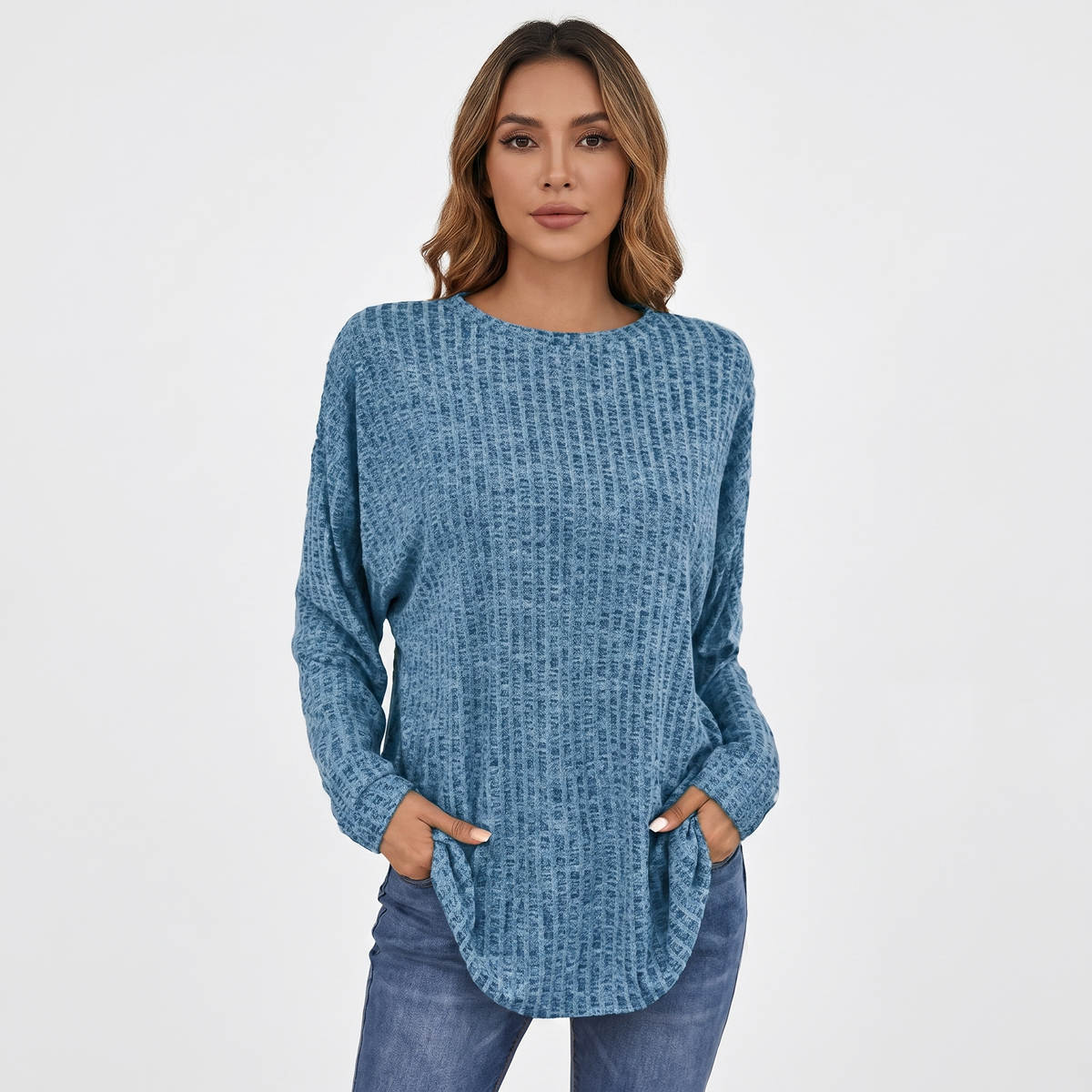 Willa | Waffle Knit Boat Neck Pullover