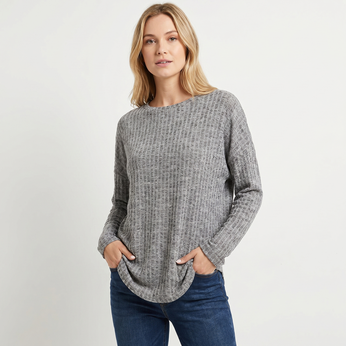 Willa | Waffle Knit Boat Neck Pullover