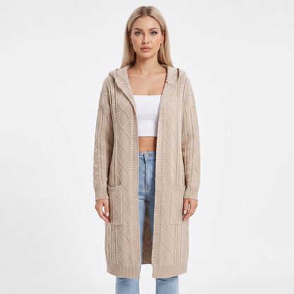 Willow | Hooded Cable Knit Cardigan