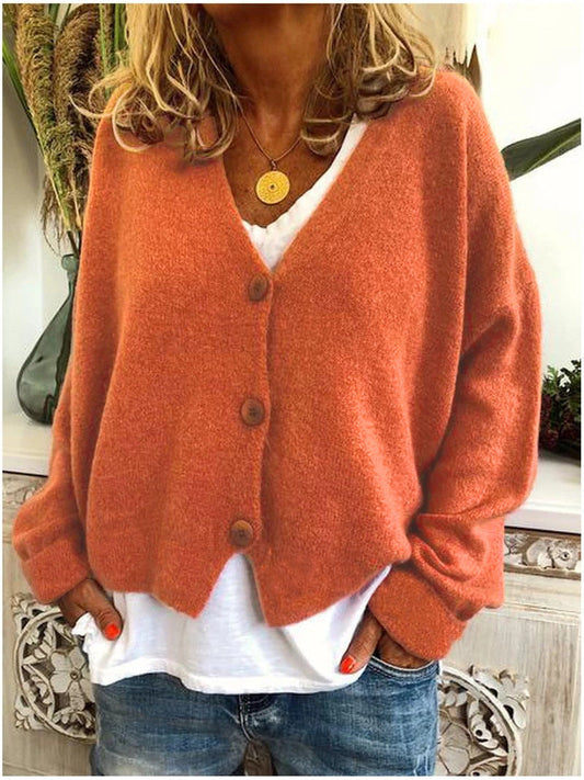 Josephine | Relaxed V-Neck Button-Front Cardigan