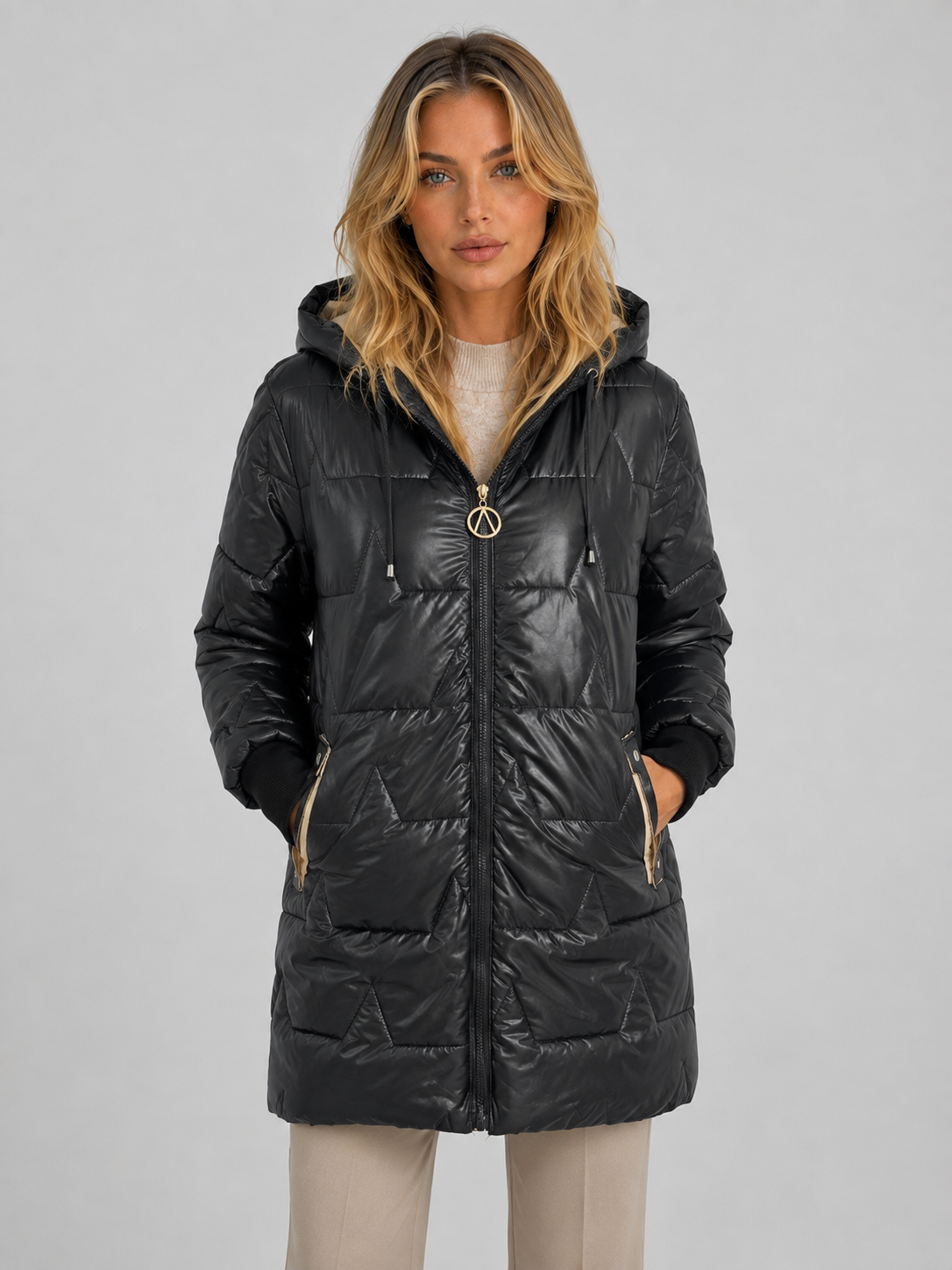 Isabella | Longline Hooded Quilted Puffer Coat