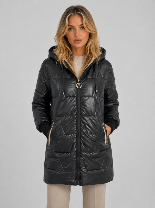 Isabella | Longline Hooded Quilted Puffer Coat