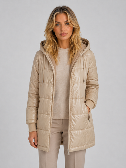 Isabella | Longline Hooded Quilted Puffer Coat