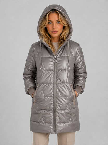 Isabella | Longline Hooded Quilted Puffer Coat