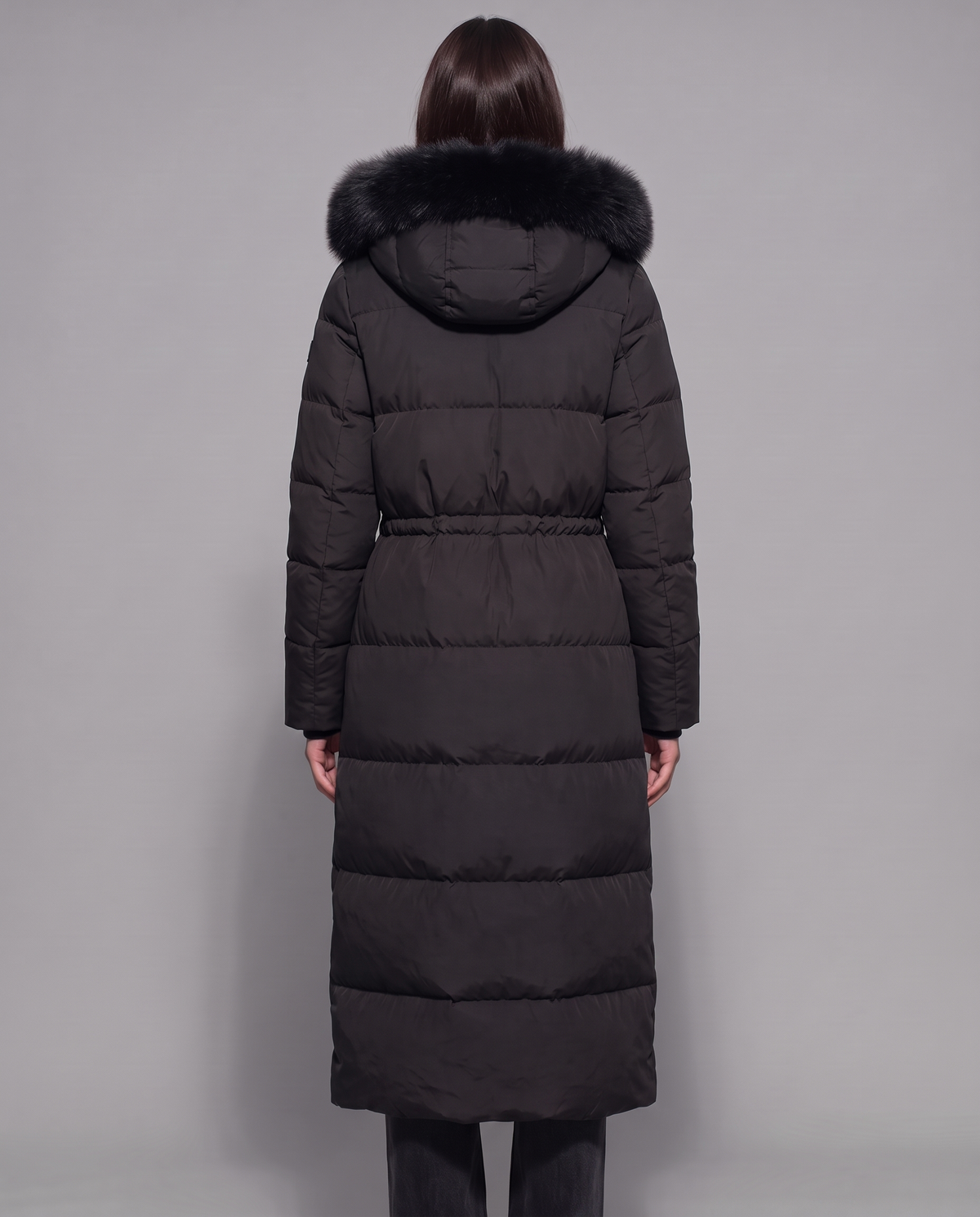 Kalina | Faux Fur Hood Below Knee Puffer Coat