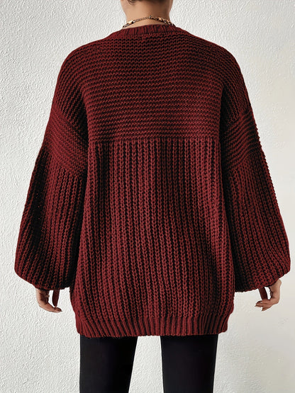 Odessa | Chunky Knit Balloon Sleeve Cardigan