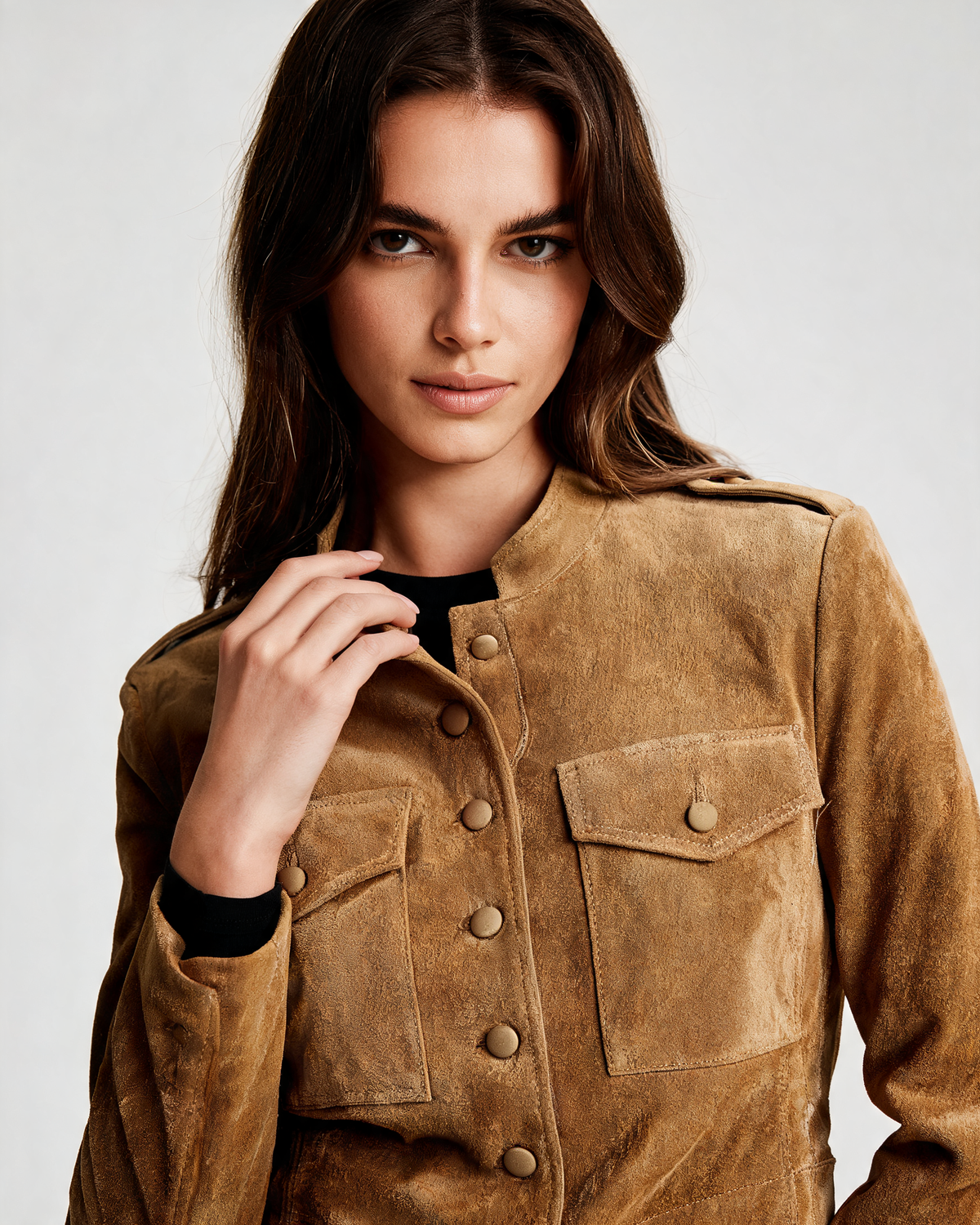 Camilla | Suede Button Pocket Jacket