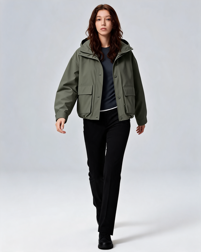 Olivia | Hooded Utility Pocket Jacket
