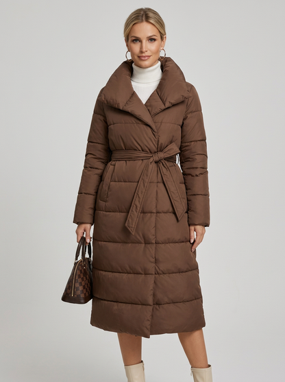 Calista | Belted Full Length Puffer Coat