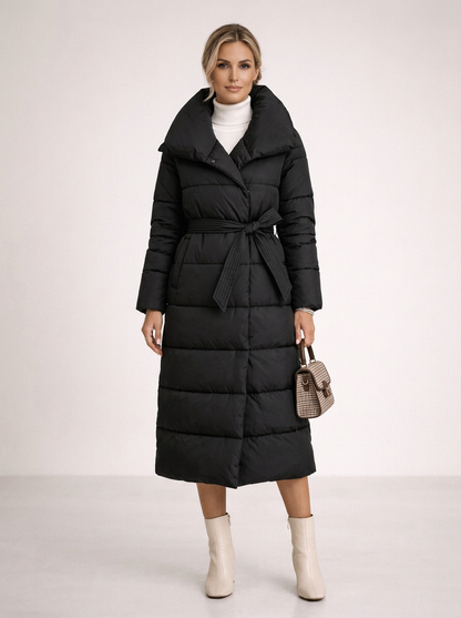 Calista | Belted Full Length Puffer Coat