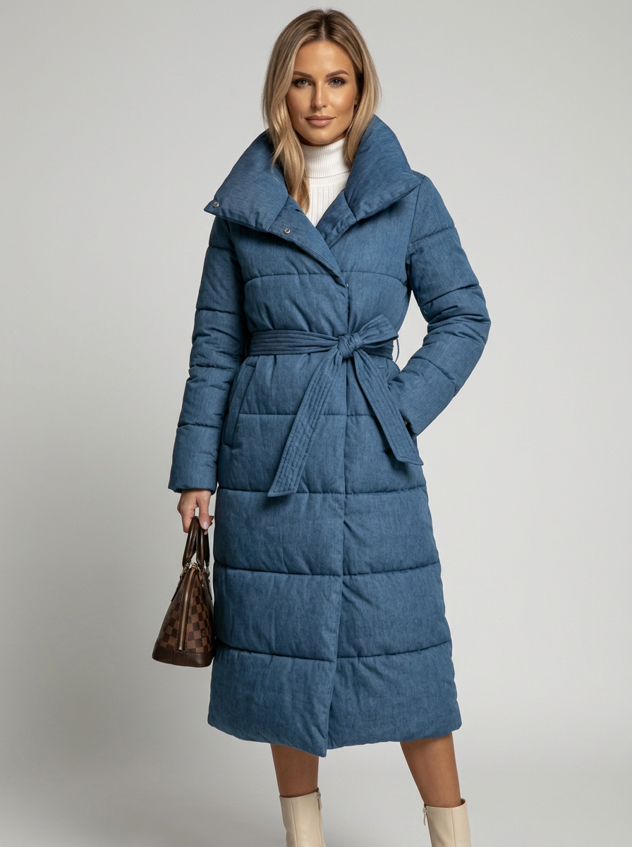 Calista | Belted Full Length Puffer Coat