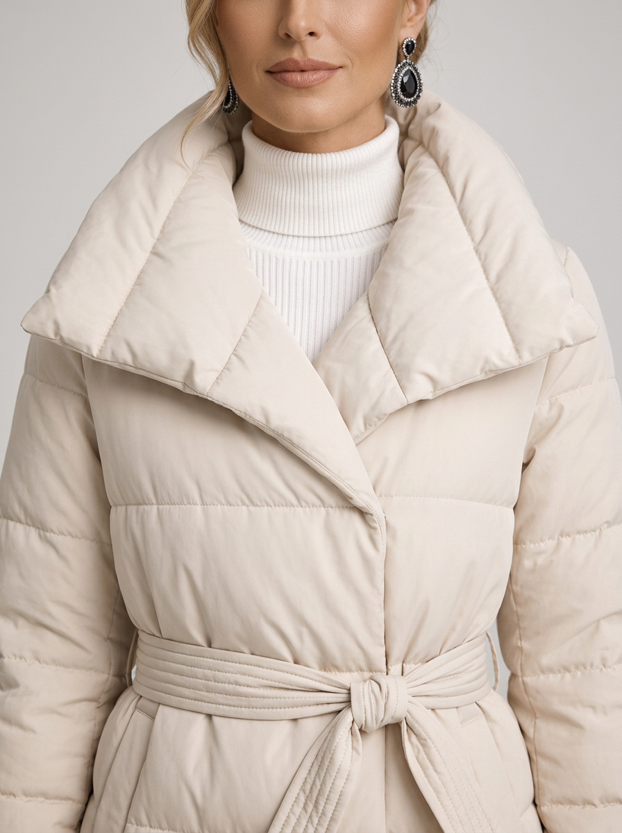 Calista | Belted Full Length Puffer Coat