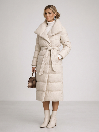 Calista | Belted Full Length Puffer Coat