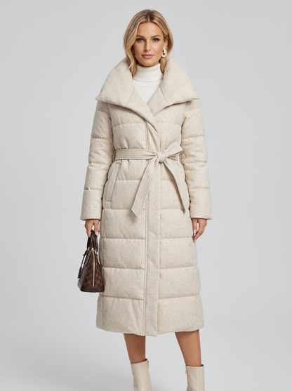 Calista | Belted Full Length Puffer Coat
