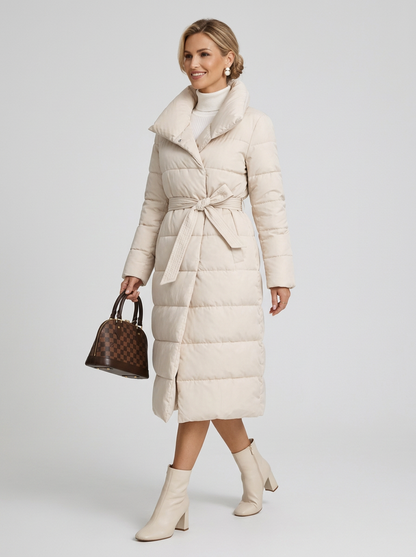 Calista | Belted Full Length Puffer Coat