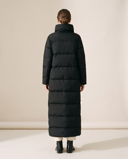 Nerissa | Oversized Collar Full Length Quilted Puffer Coat