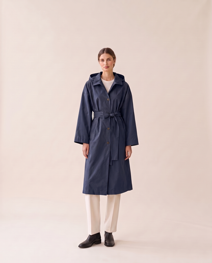 Tabitha | Waterproof Hooded Belted Trench Coat