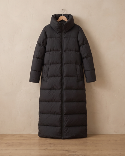 Nerissa | Oversized Collar Full Length Quilted Puffer Coat