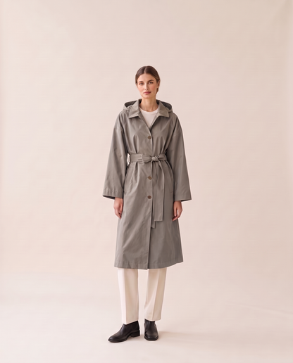 Tabitha | Waterproof Hooded Belted Trench Coat