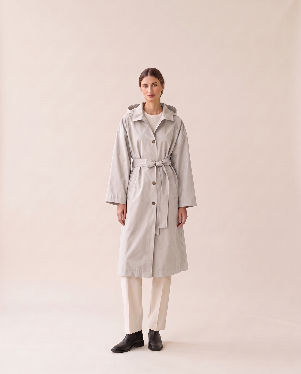 Tabitha | Waterproof Hooded Belted Trench Coat