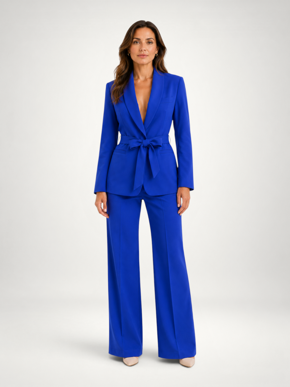 Octavia | Belted Blazer Wide Leg Trouser Set