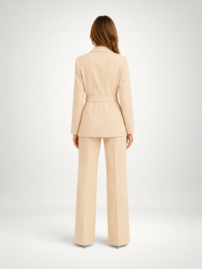 Octavia | Belted Blazer Wide Leg Trouser Set