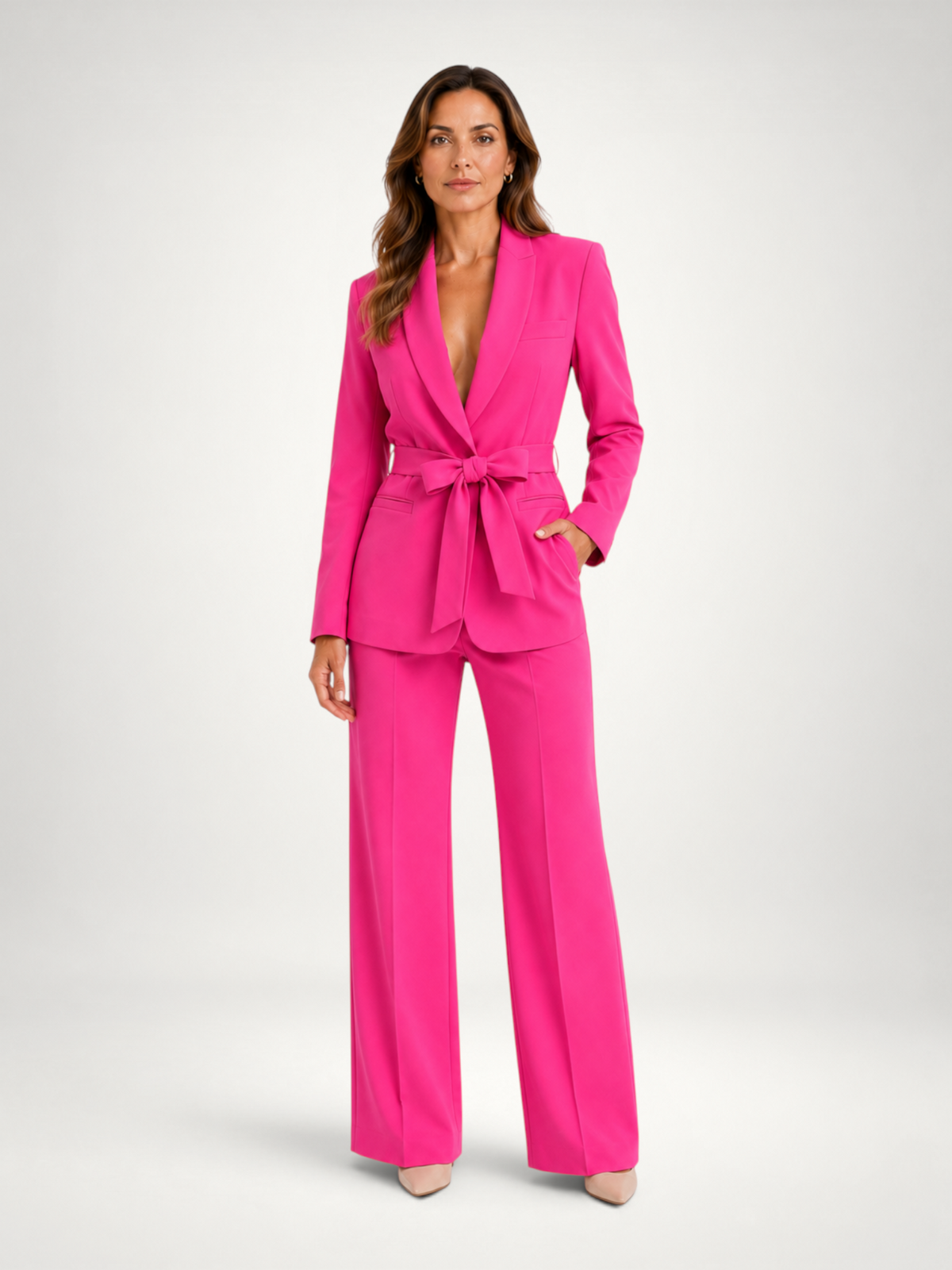 Octavia | Belted Blazer Wide Leg Trouser Set