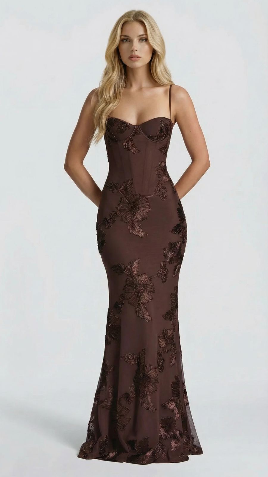 Verena | Sweetheart Floral Corset Maxi Dress