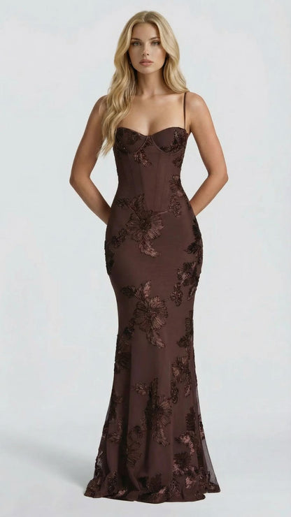Verena | Sweetheart Floral Corset Maxi Dress