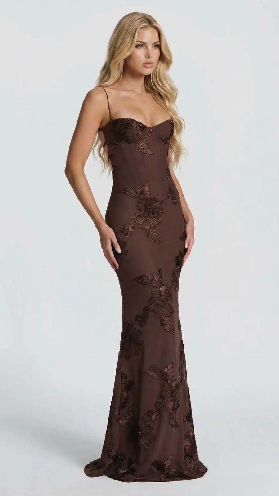 Verena | Sweetheart Floral Corset Maxi Dress
