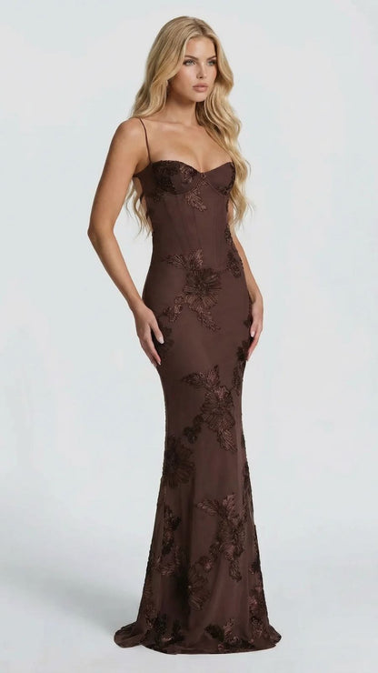 Verena | Sweetheart Floral Corset Maxi Dress