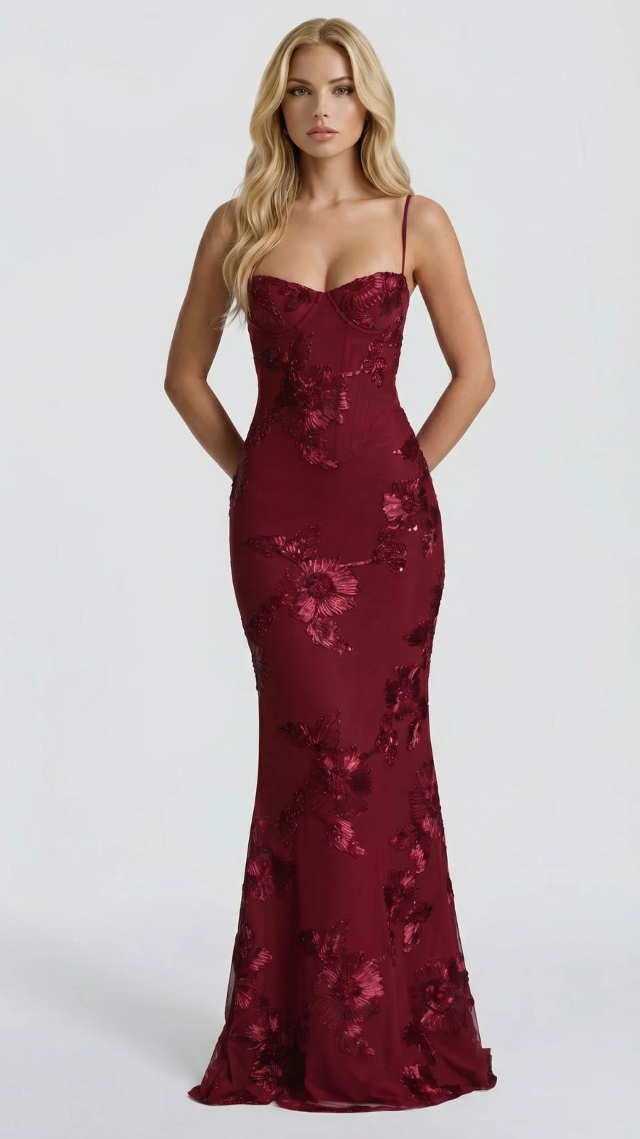 Verena | Sweetheart Floral Corset Maxi Dress