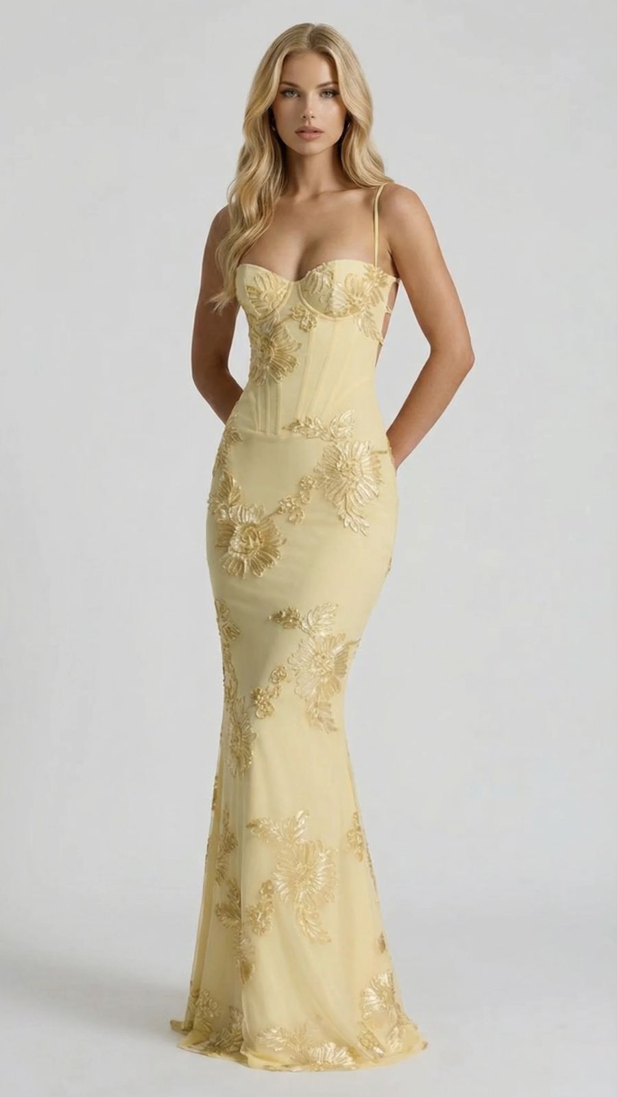 Verena | Sweetheart Floral Corset Maxi Dress