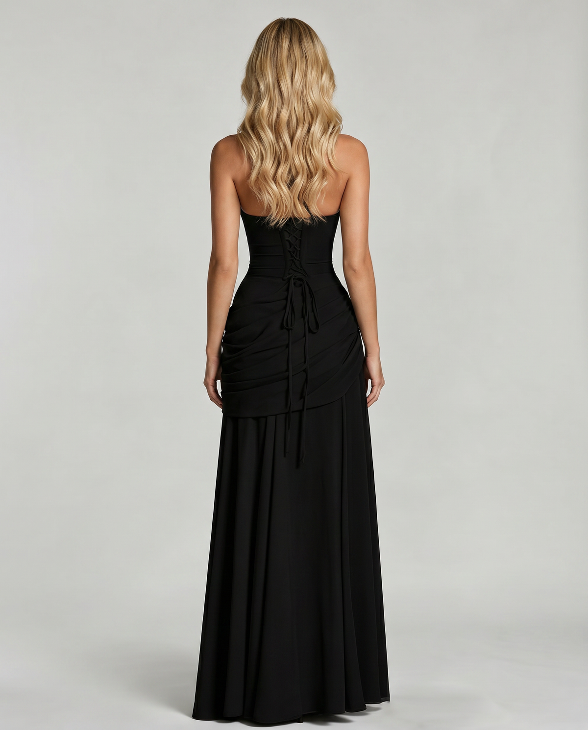 Delia | Ruched Draped Waist Maxi Dress