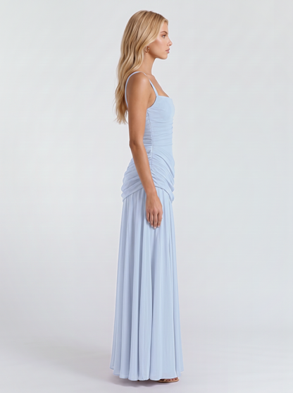 Delia | Ruched Draped Waist Maxi Dress