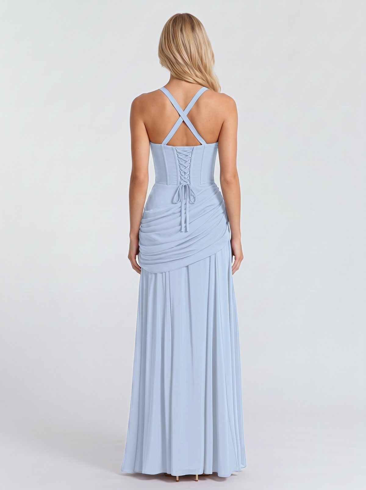Delia | Ruched Draped Waist Maxi Dress