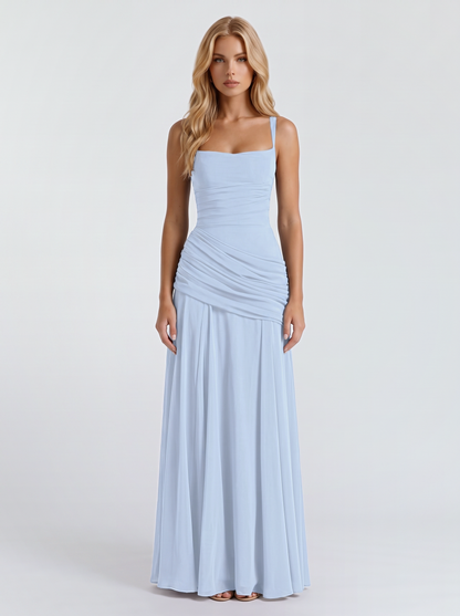 Delia | Ruched Draped Waist Maxi Dress