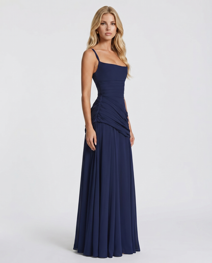 Delia | Ruched Draped Waist Maxi Dress